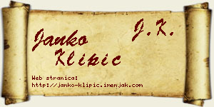 Janko Klipić vizit kartica